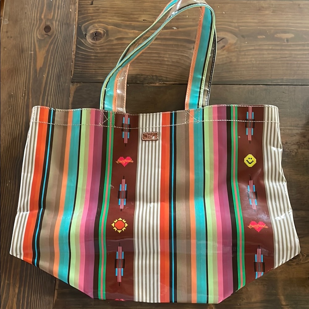Consuela Pink and Brown Southwestern Tote Bag